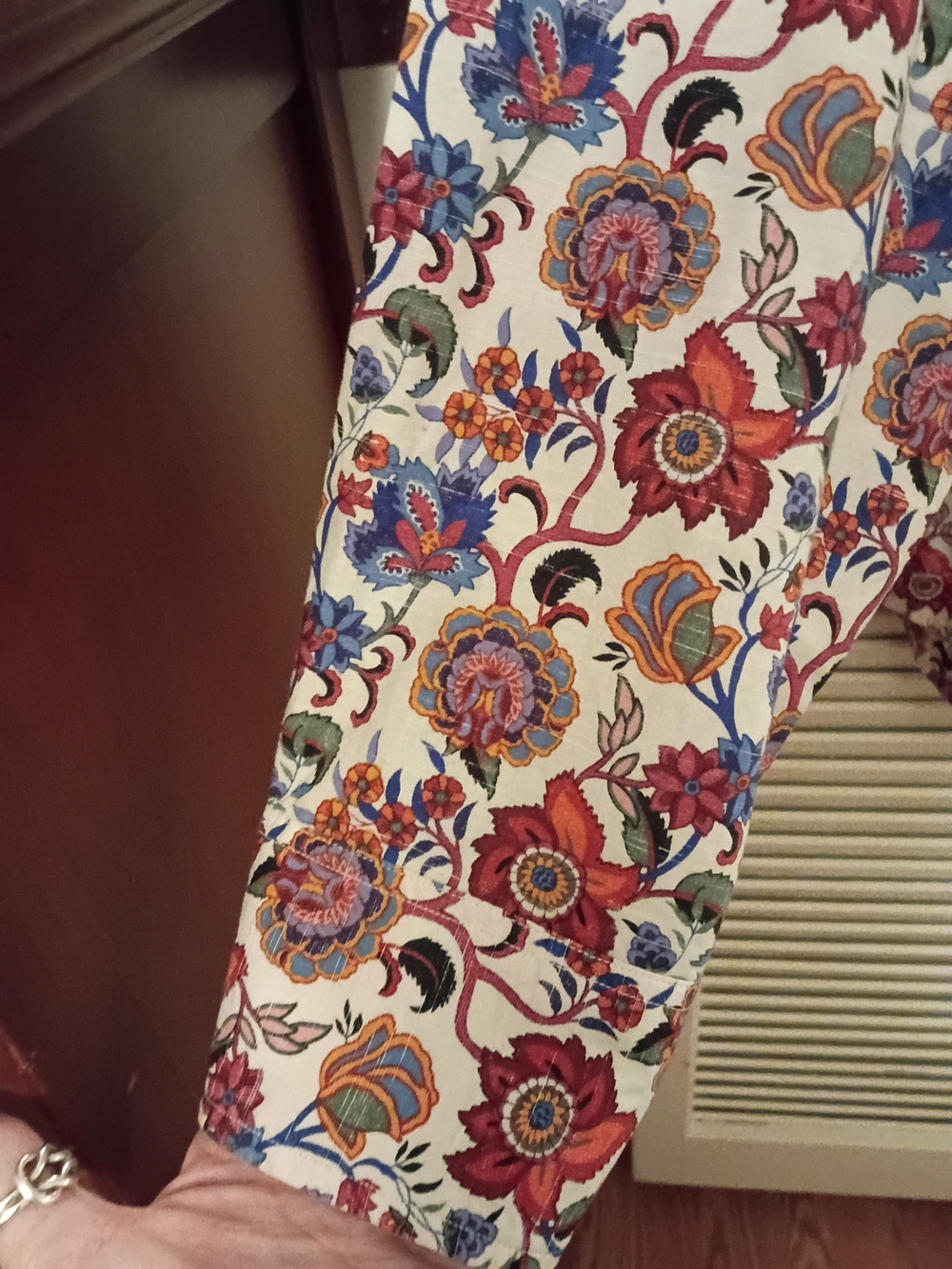 Tommy Bahama Cream Floral Button-Down Shirt with Purple and Red Accents - Picture 5 of 9
